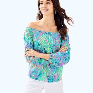🆕Lilly Pulitzer Adira Silk Top. Size XS.